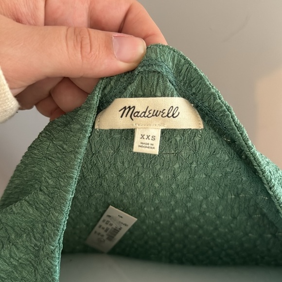 Madewell Crinkled Cardigan in Trellis Green Size XXS NEW - Picture 5 of 8